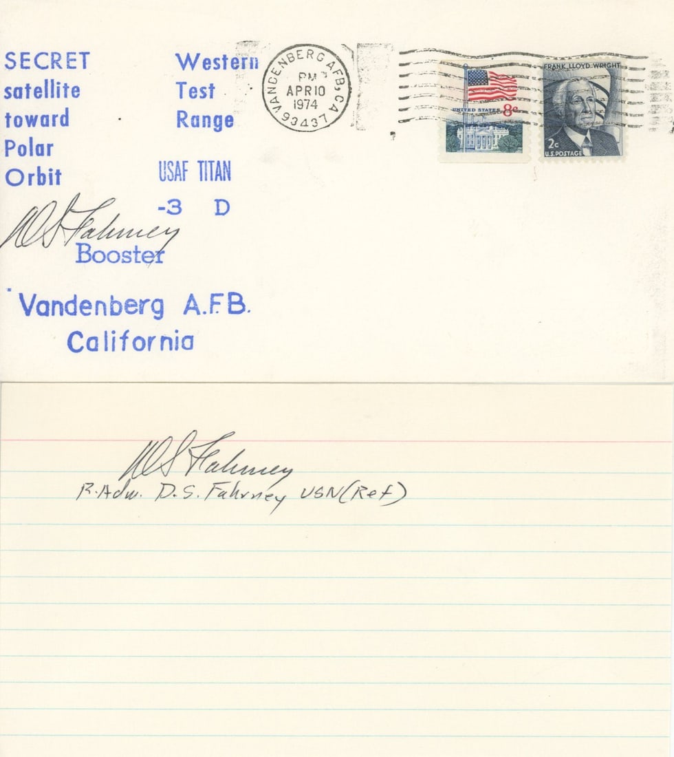 Delmer S. Fahrney – “Father of Guided Missiles” – Autographed Cover & Card & (1 of 1)