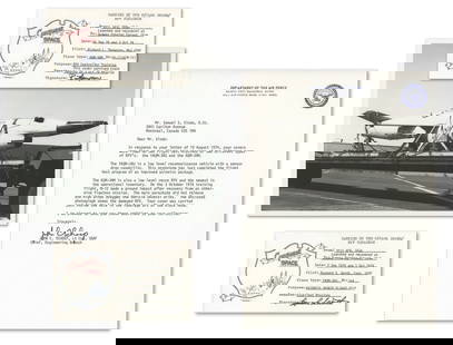 YAQM-34U & AQM-34M – USAF Remotely Piloted Vehicles – Signed Covers, Letters & Photo: Details: YAQM-34U &amp; AQM-34M &#8211; Lot of Two Flight-Flown Covers, Signed Letter &amp; Photo Raymond S. Worth and Richard L. Thompson autographed Conquest of Space flight-flown covers for the YAQ