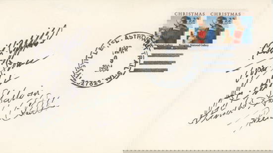 STS-59 – Space Radar Mission – Crew Autographed Cover (1994): Details: STS-59 crew autographed commemorative cover featuring five of the six mission astronauts: Richard Clifford, Tom Jones, Jay Apt, Linda Godwin, and Kevin Chilton. Dated April 9, 1994, and postm