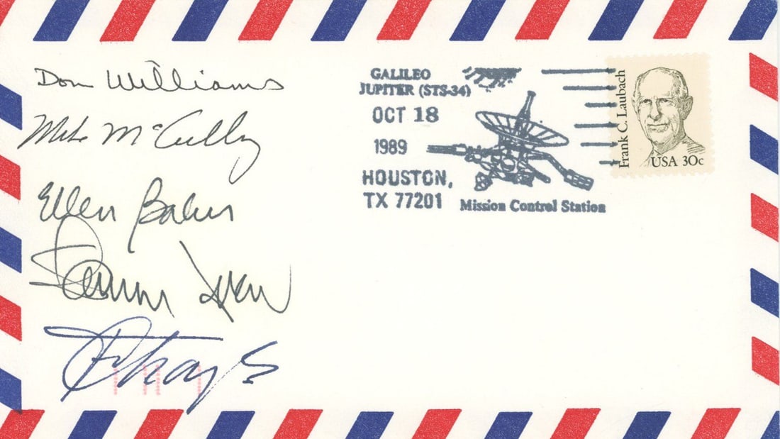 STS-34 – Galileo Jupiter Mission – Full Crew Shuttle Autographed Cover (1 of 1)