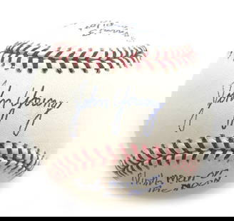 John Young – Apollo 16 Commander & Ninth Man on the Moon – Autographed Bud Selig-Era Bas: Details: John Young &#8211; Apollo 16 Commander &amp; Ninth Man on the Moon &#8211; Autographed Bud Selig-Era Baseball John Young autographed Official Rawlings American League Bud Selig-era baseball o