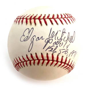 Edgar Mitchell – Apollo 14 Astronaut – Autographed Bud Selig MLB Baseball with Mission I: Details: Edgar Mitchell &#8211; Apollo 14 Astronaut &#8211; Autographed Bud Selig MLB Baseball with Mission Inscription Official Rawlings Bud Selig-era Major League Baseball autographed by Edgar Mitch
