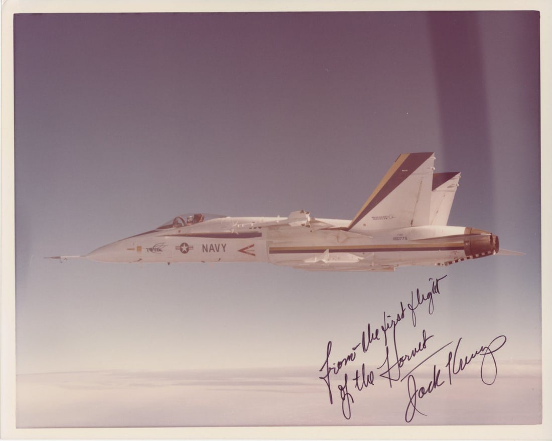 Jack Krings - McDonnell Douglas Test Pilot - Autographed F/A-18 Hornet 11 x 8.5" Photograph (1 of 1)
