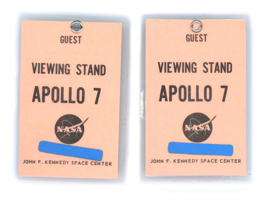 Apollo 7 – NASA’s First Manned Apollo Mission –  Pair of NASA Viewing Stand Guest  (1 of 2)