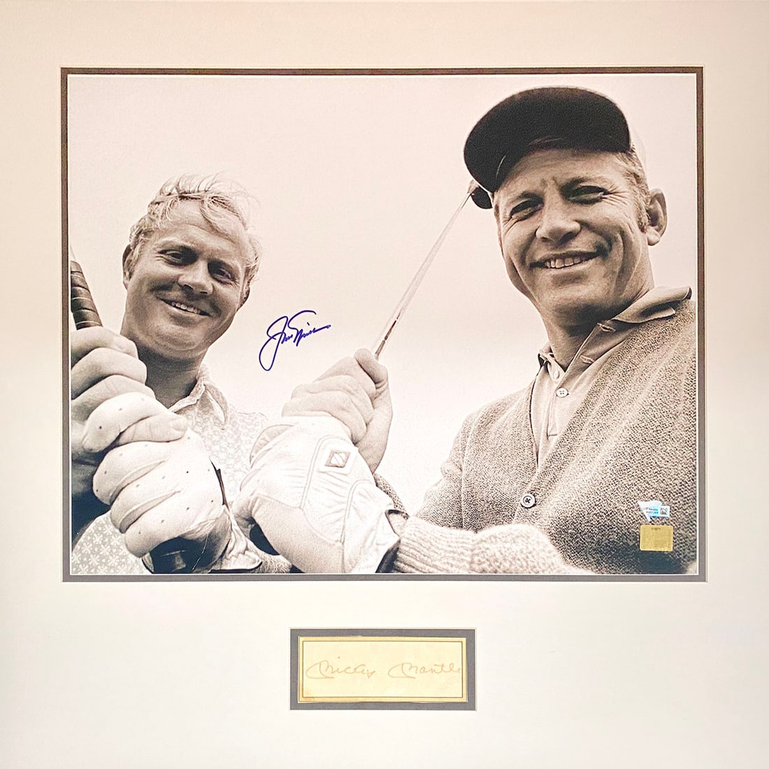 Jack Nicklaus & Mickey Mantle – Dual Autographed Display – Nicklaus Autographed Photo &  (1 of 4)
