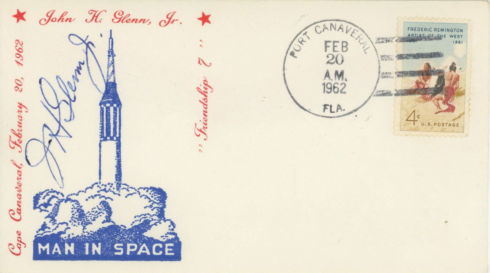 John Glenn – First American to Orbit Earth – Autographed 1962 Friendship 7 Launch Day Co (1 of 1)
