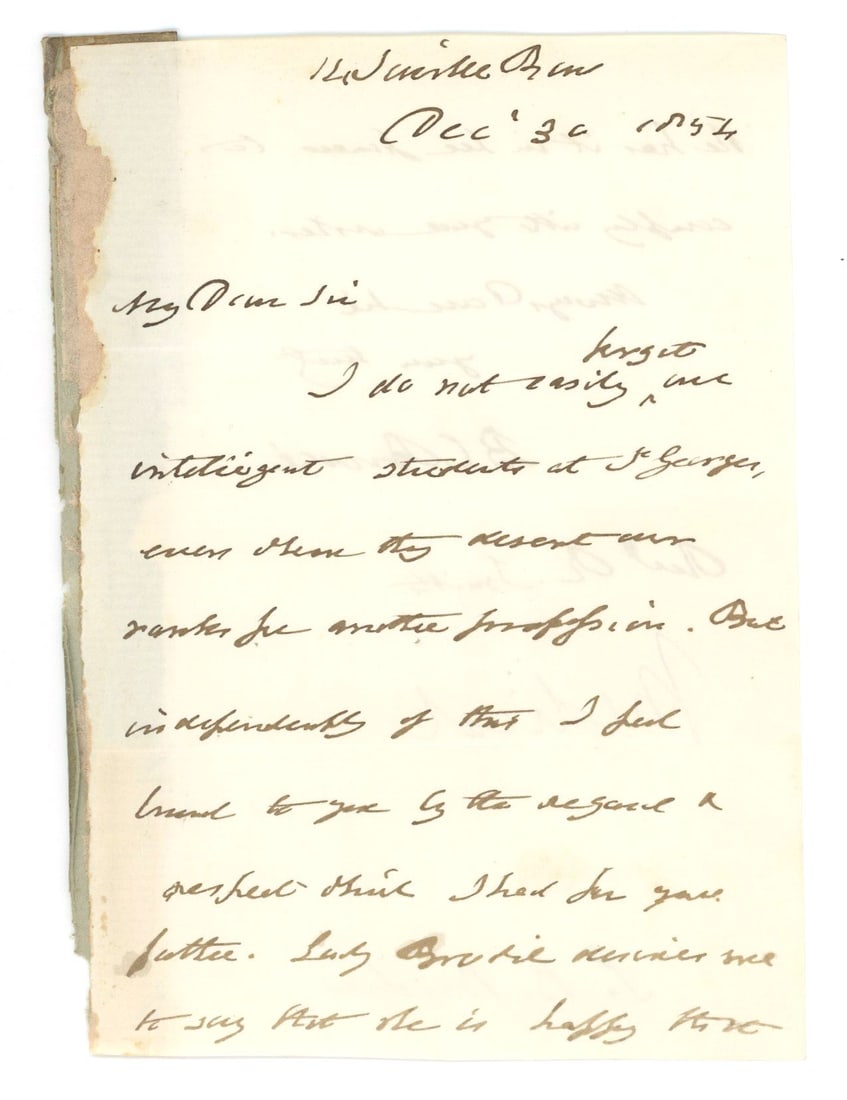Benjamin Collins Brodie – Influential English Surgeon – Autographed Letter Signed (ALS)  (1 of 2)