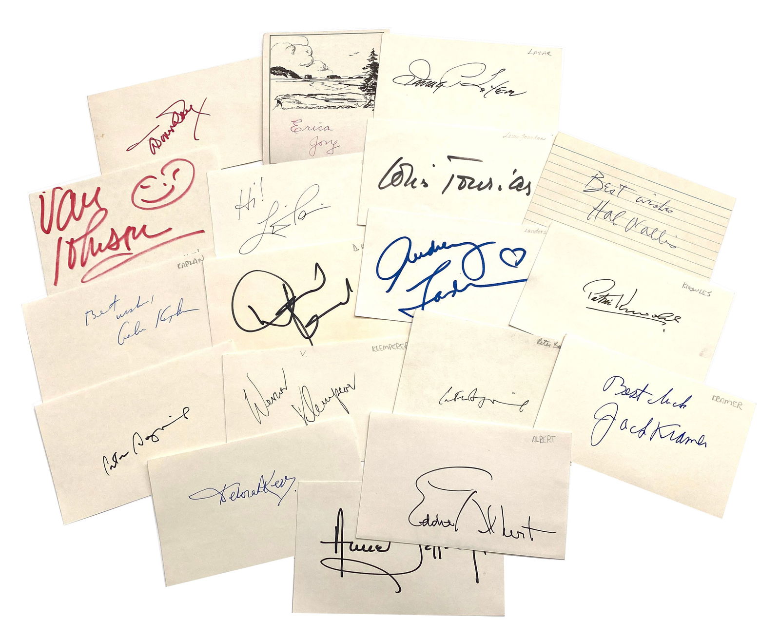 Entertainment Autograph Discovery Lot – (18) Signed Cards – Film & TV Legends (1 of 1)