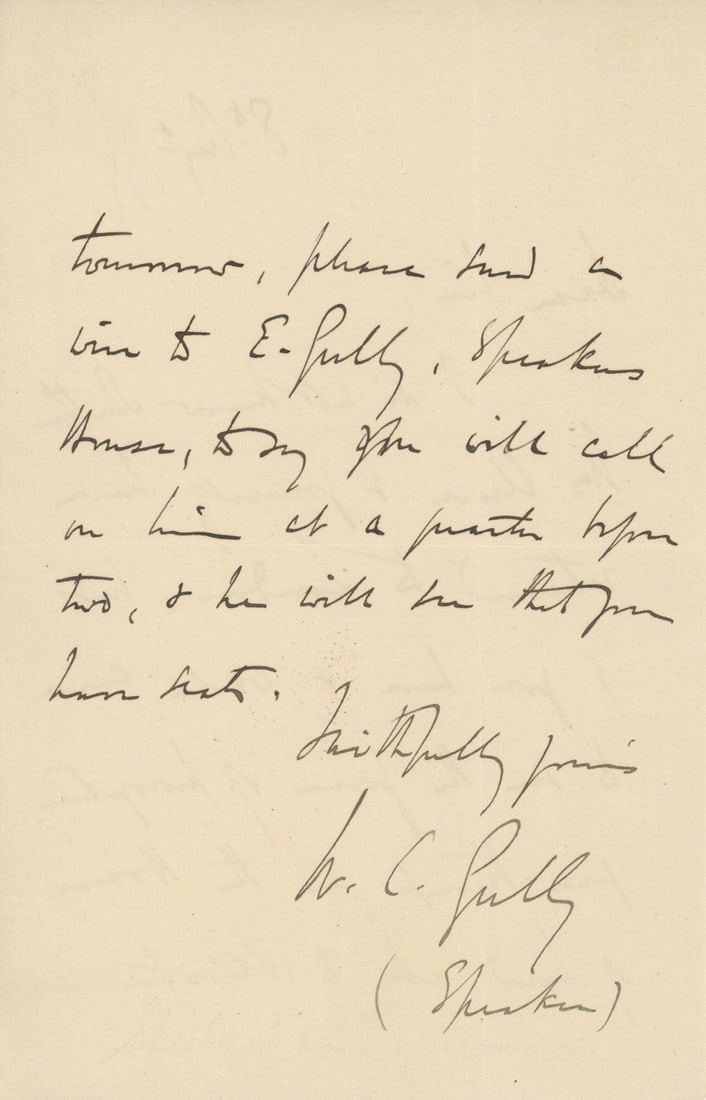 William Court Gully, 1st Viscount Selby – Speaker of the House of Commons – Autographed  (1 of 2)