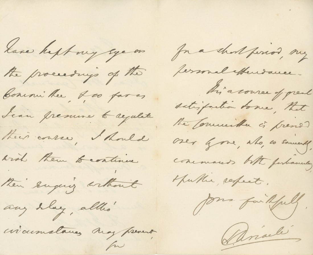 Benjamin Disraeli – British Prime Minister – Autographed Letter (ALS) – 1858 (1 of 2)