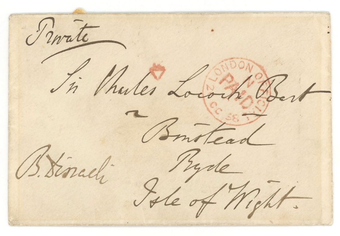 Benjamin Disraeli – British Prime Minister – Autographed Envelope Panel with Wax Seal (1 of 2)