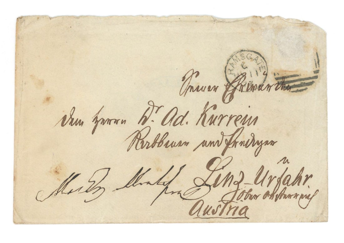 Moses Montefiore – British Jewish Philanthropist – Autographed Envelope Panel (1 of 2)