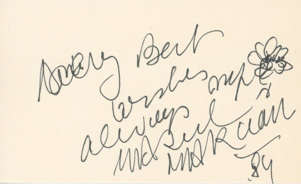 Marcel Marceau - French Actor & Mime: "Bip the Clown" - Autographed 3 x 5" Card, 1984 (1 of 1)