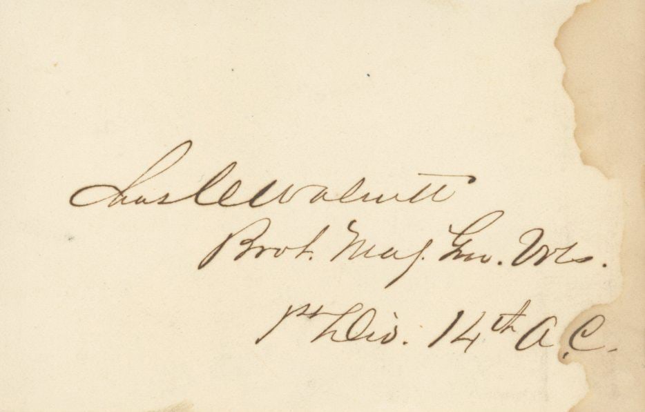 Charles Carroll Walcutt – Davy Crockett's Cousin & Civil War Union Officer – Autographe (1 of 1)