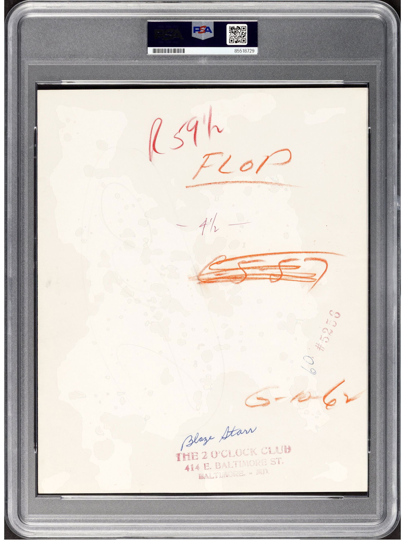 Blaze Starr – JFK Affair Icon – 1957 Kriegsmann Burlesque 8 x 10" Photo – PSA Type - 2