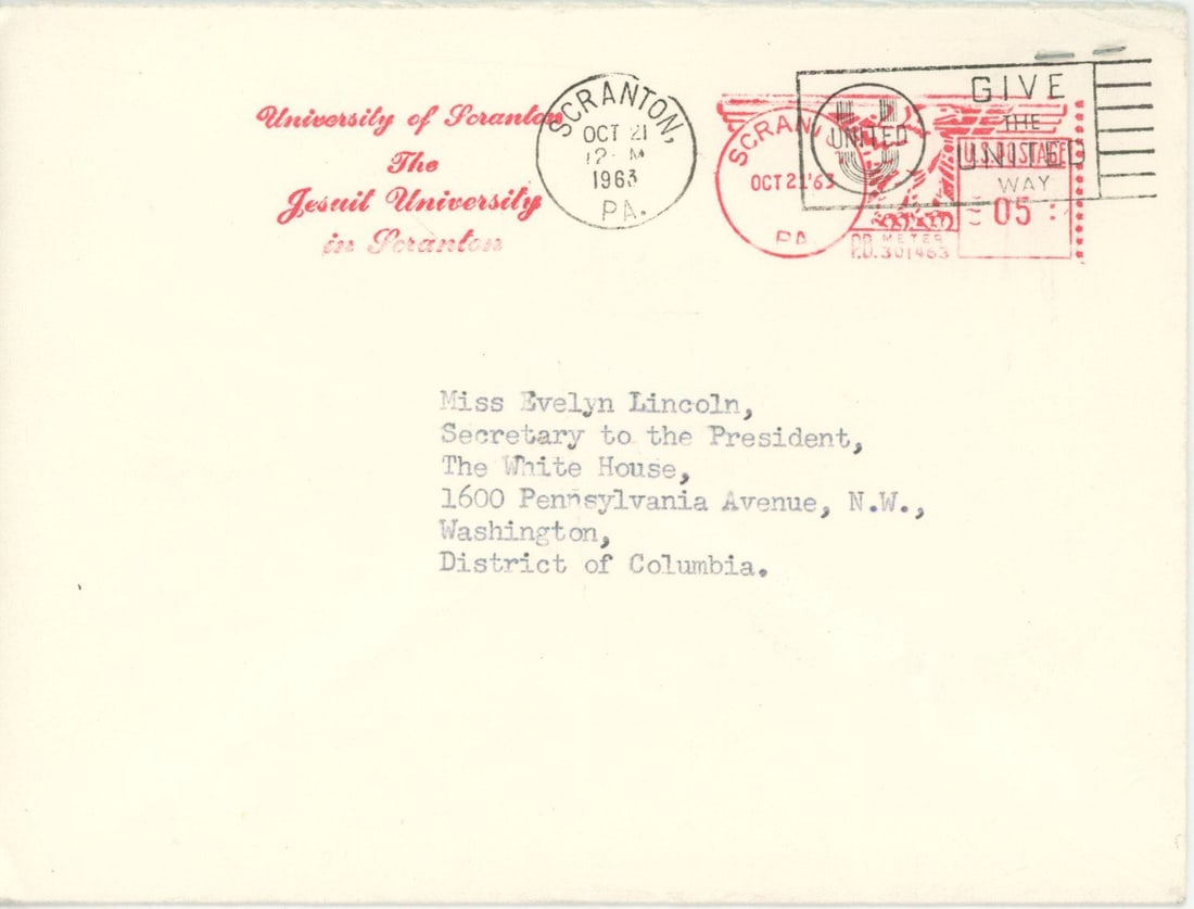 Rev. Bernard A. Suppe – Autographed Typed Letter to Evelyn Lincoln – Re. Presidential Ph - 2