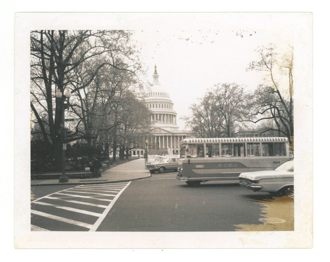 Evelyn Lincoln – JFK Personal Secretary – Annotated Capitol Snapshot – Eisenhower : Details: Evelyn Lincoln personally owned 4.25 x 3.25 inch snapshot photograph depicting the U.S. Capitol with the American flag flying at half-staff during funeral observances for Dwight D.