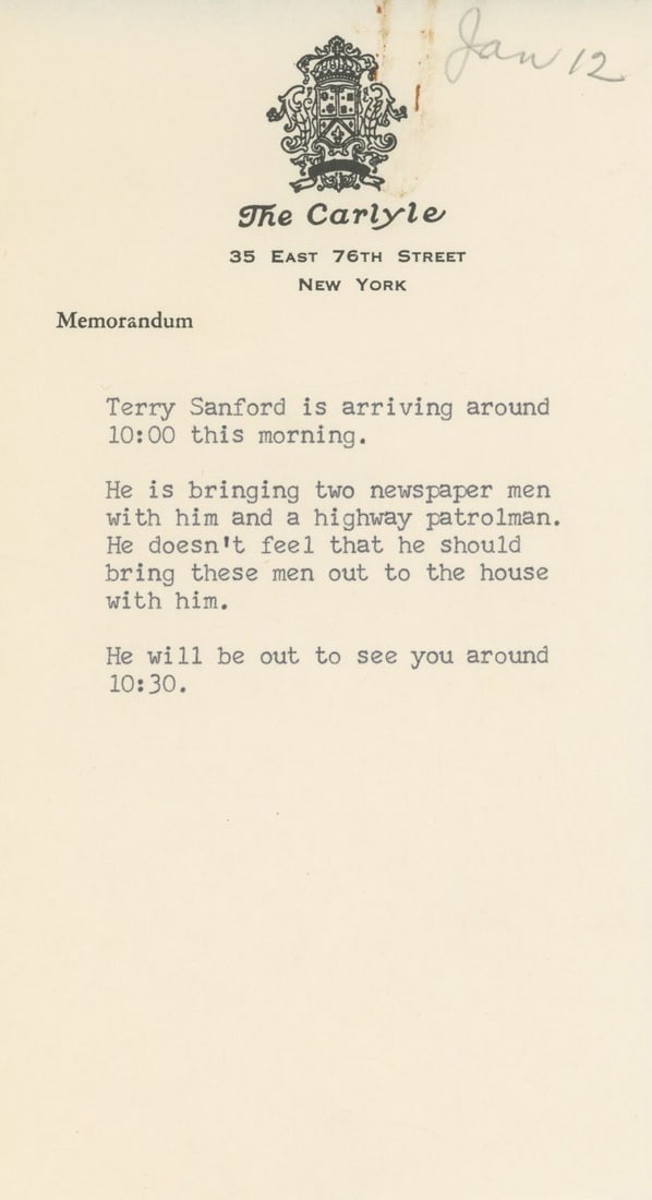 Evelyn Lincoln – White House Memoranda to JFK – Typed Notes – Pre-Inauguration & E - 4