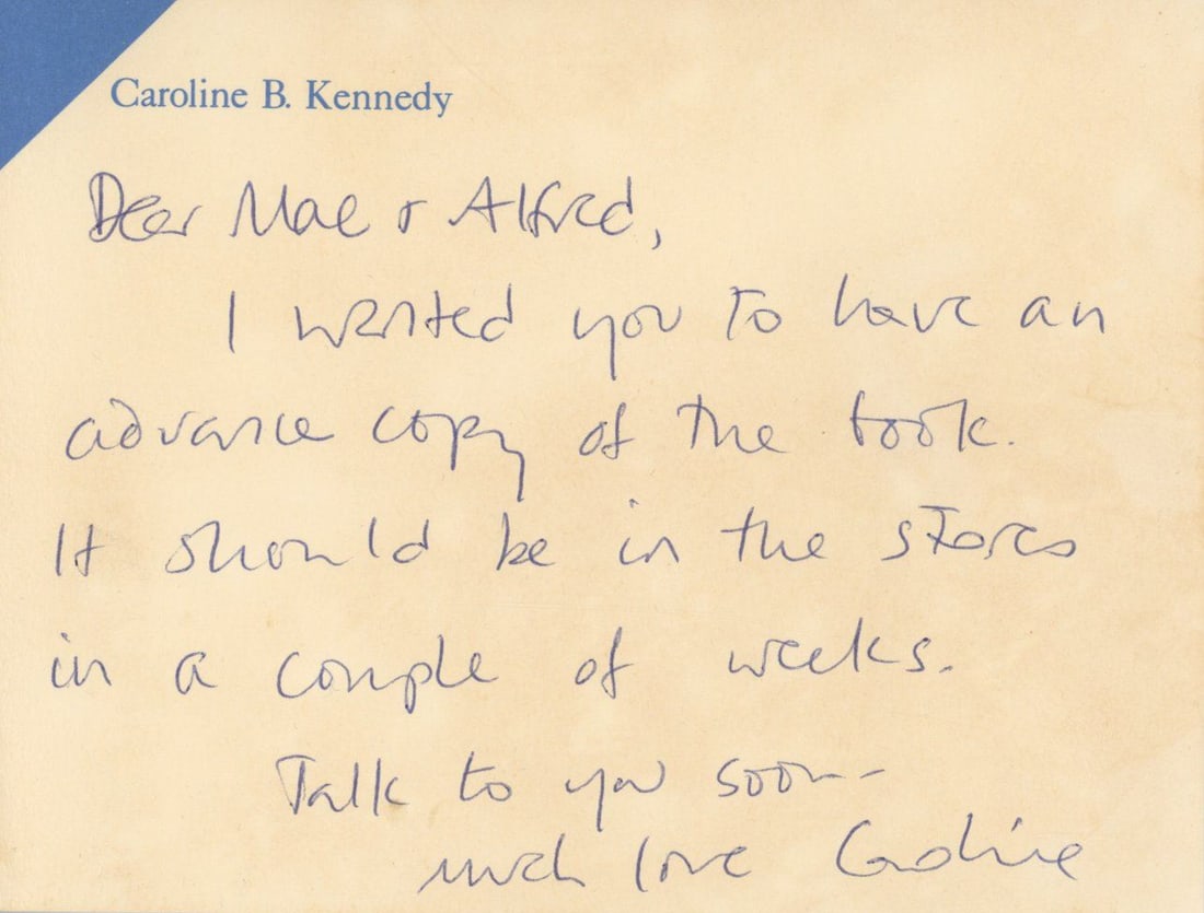 Caroline Kennedy – Autographed Handwritten Letter – Personal Notecard (1 of 1)