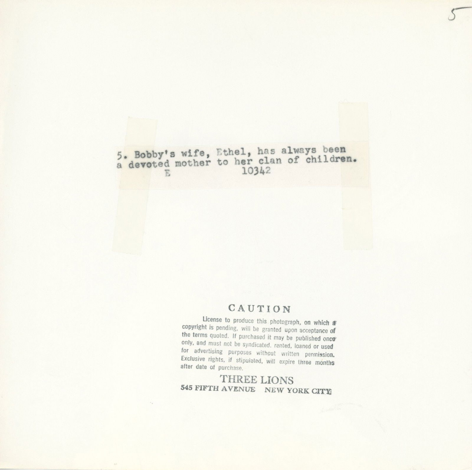 Ethel Kennedy & Child - Wife & Child of Robert F. Kennedy - Original 8 x 8" Photograph - 2