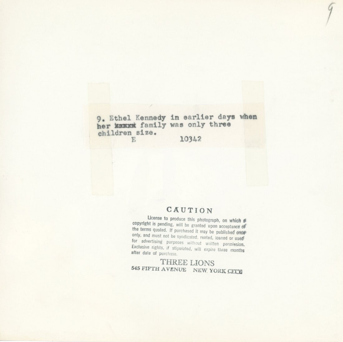 Ethel Kennedy & Children - Wife & Children of Robert F. Kennedy - Original 8 x 8" Photograph - 2