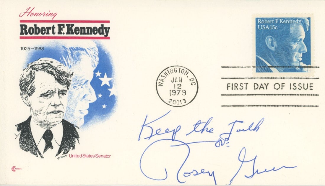 Rosey Grier – Robert F. Kennedy Bodyguard & Football Great – Autographed First Day Cover (1 of 1)