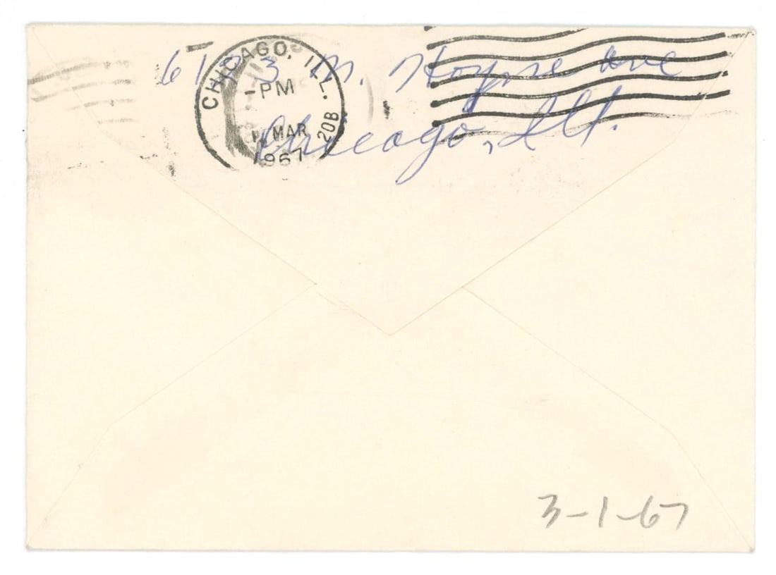 Sam Ruby – Jack Ruby Brother – Autographed Sympathy Card – 1967 Chicago Postmark - 2