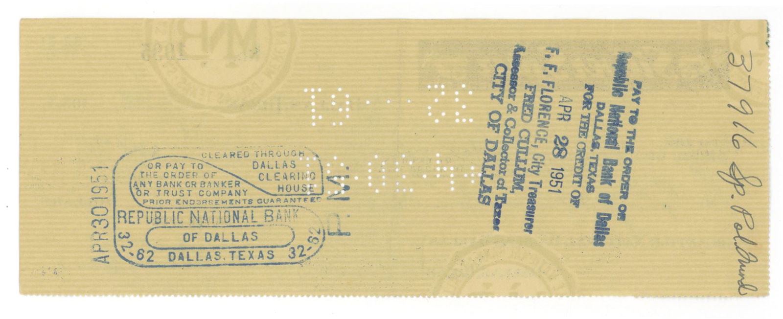 Jack Ruby – Autographed 1951 Silver Spur Check – Dallas Nightclub Owner & Oswald Shooter - 2