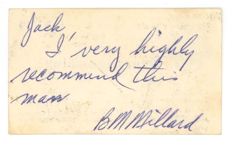 Jack Ruby – Personally Owned Sovereign Club Business Card with Handwritten Note to Jack on Ver - 3