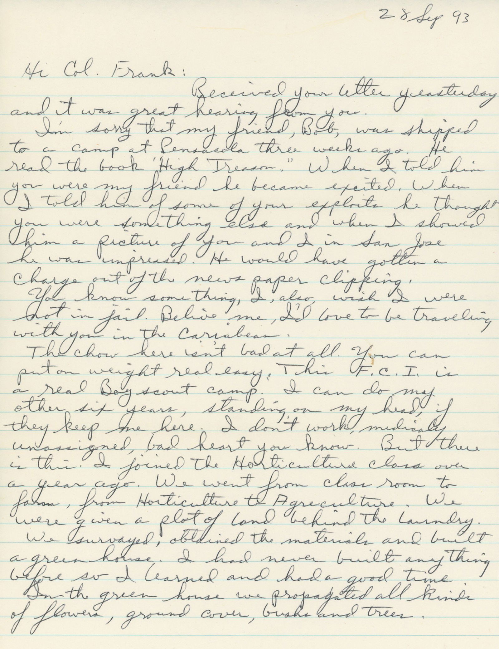 Frank Sturgis – Cuba, Paramilitary Activity & Prison Account – Received Letter from Don  - 2