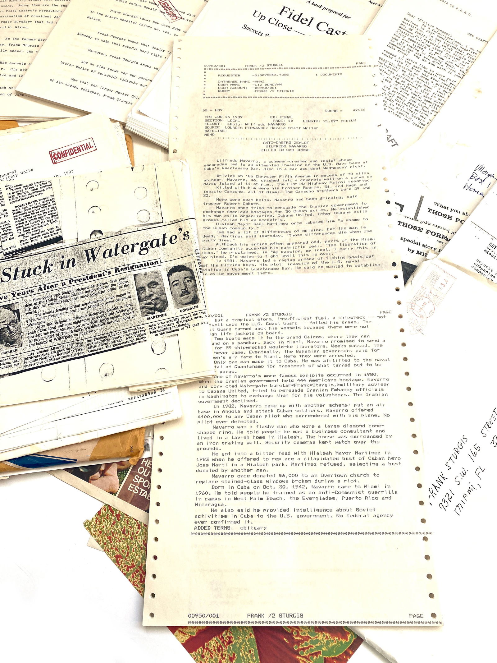 Frank Sturgis – Kennedy Era CIA Operative & Watergate Figure – Archive of Personal Paper - 6