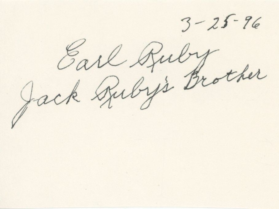 Earl Ruby – Jack Ruby’s Brother – Autographed Card & Signed Mailing Envelope - 2