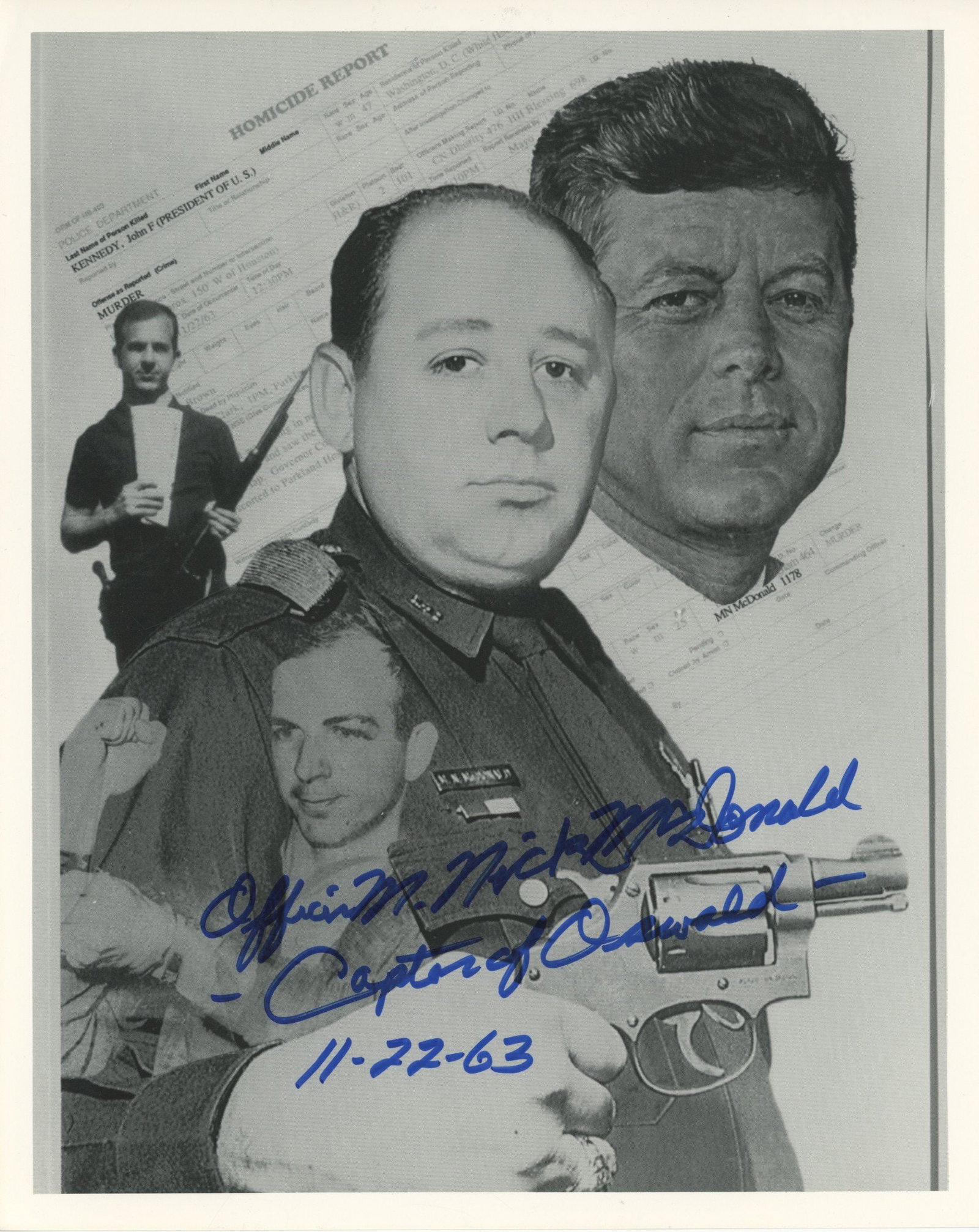 M. Nick McDonald - Arrested Lee Harvey Oswald: JFK Assassination - Autographed 8 x 10" Photograph (1 of 1)