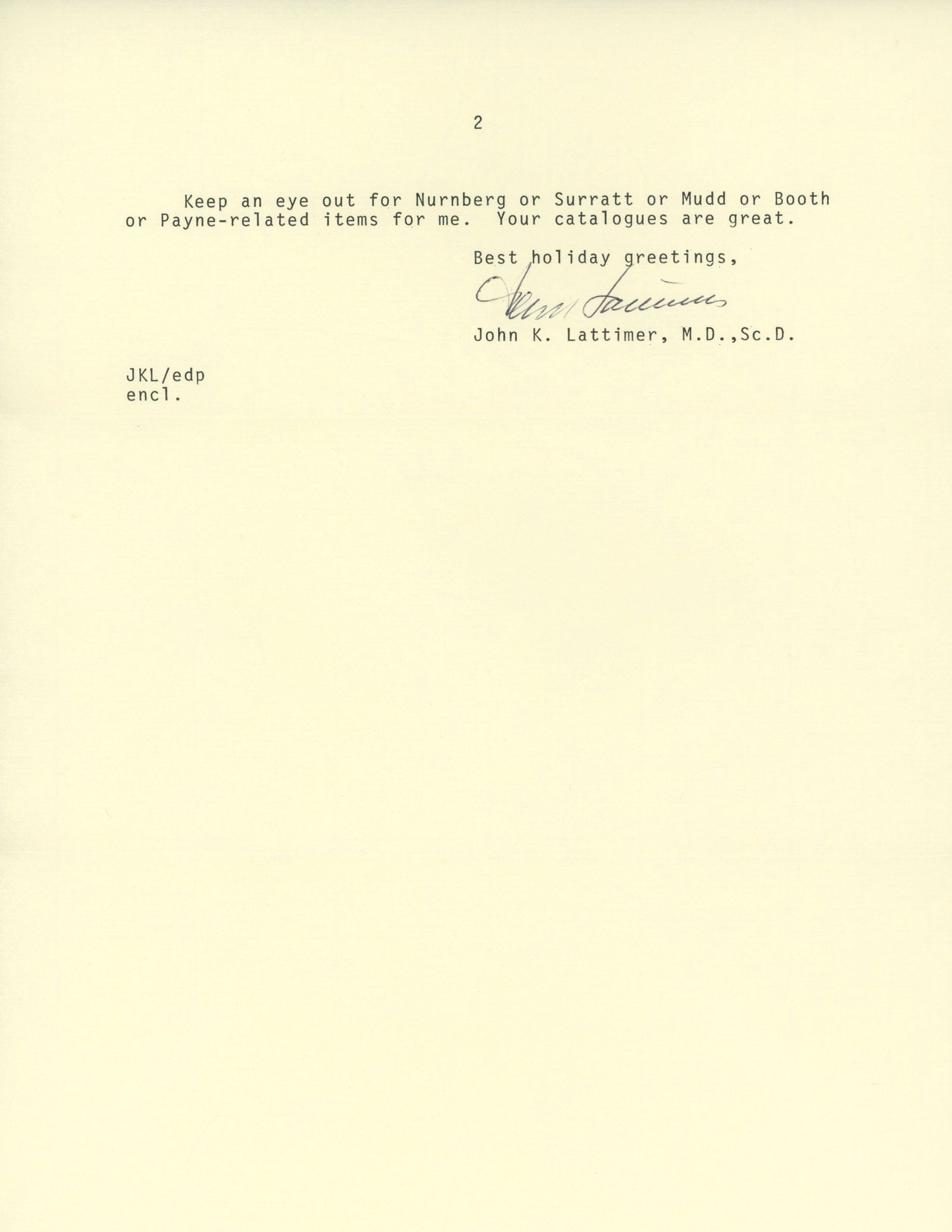 John K. Lattimer – Renowned Forensic Physician – Autographed Typed Letter to Collector R - 3