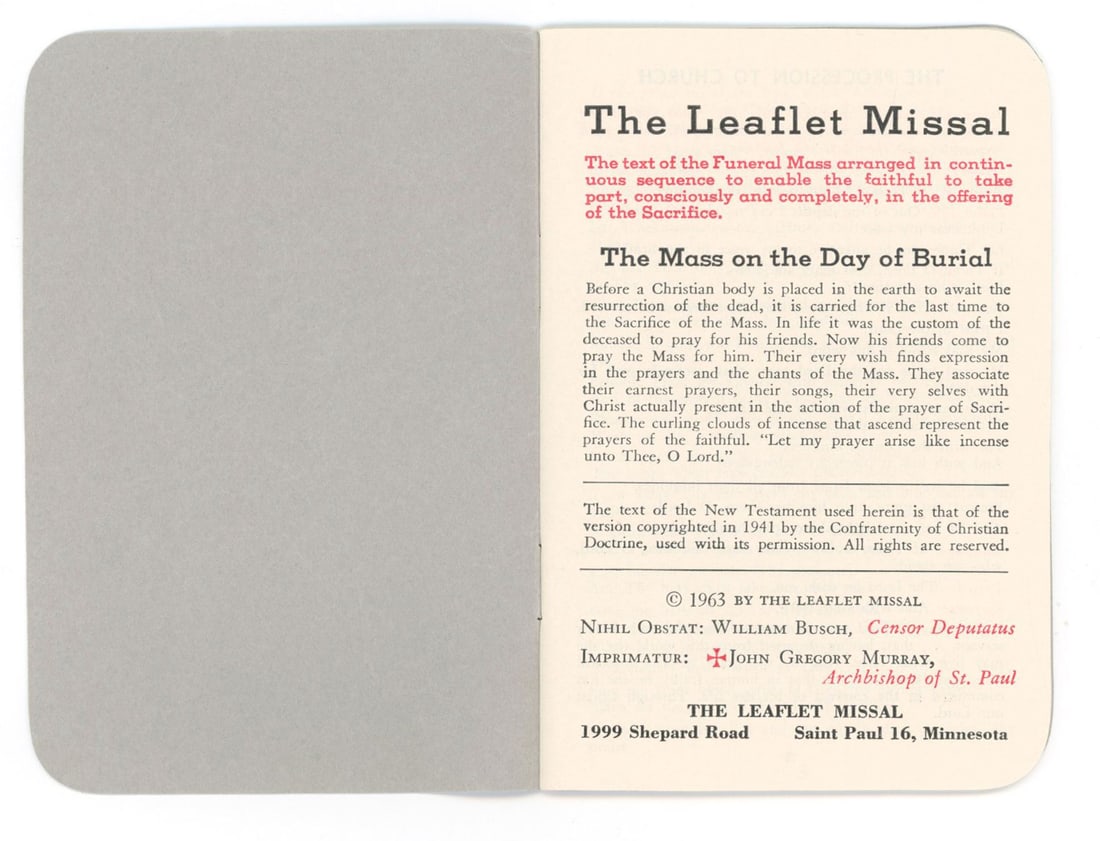 John F. Kennedy – Funeral Service Announcement, Mass Booklet & Prayer Card – Arlington B - 4