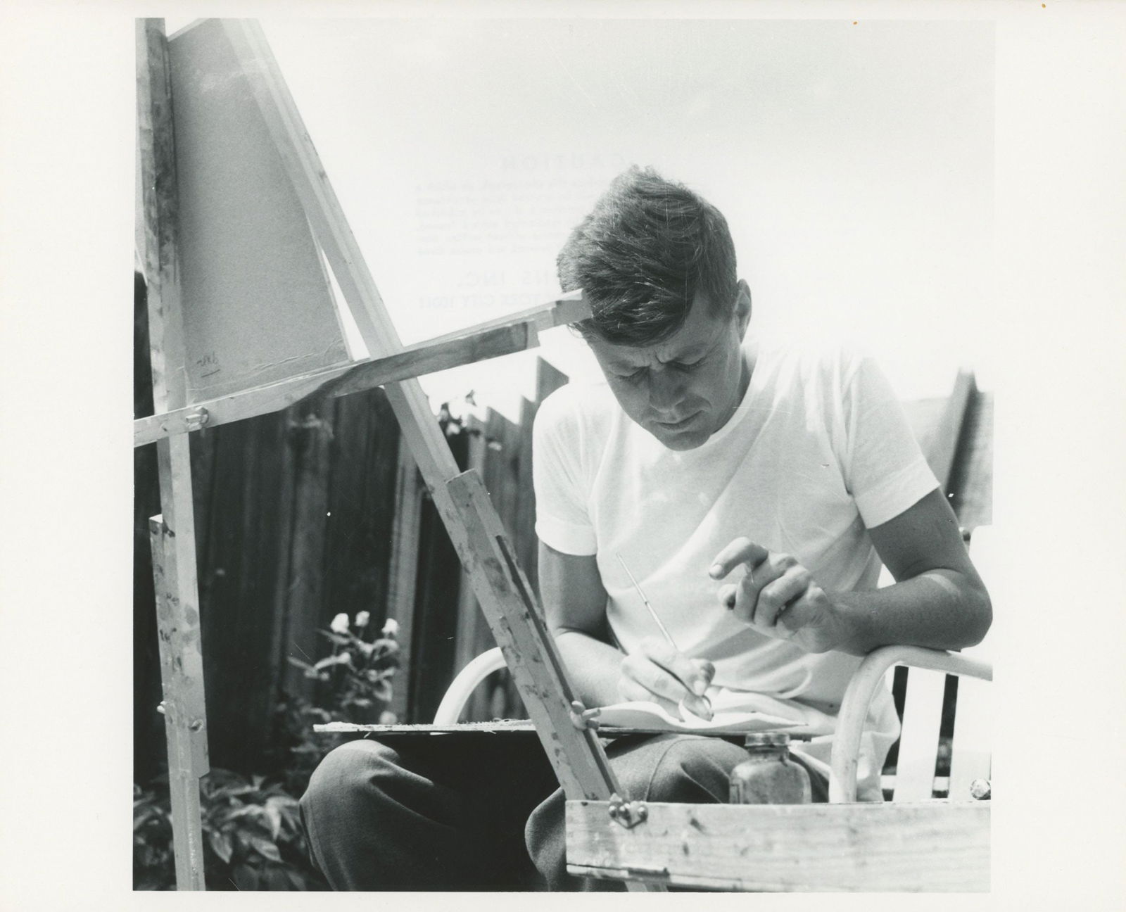 John F. Kennedy - Original 10 x 8" Three Lions Silver Gelatin Press Photograph of JFK Painting (1 of 2)