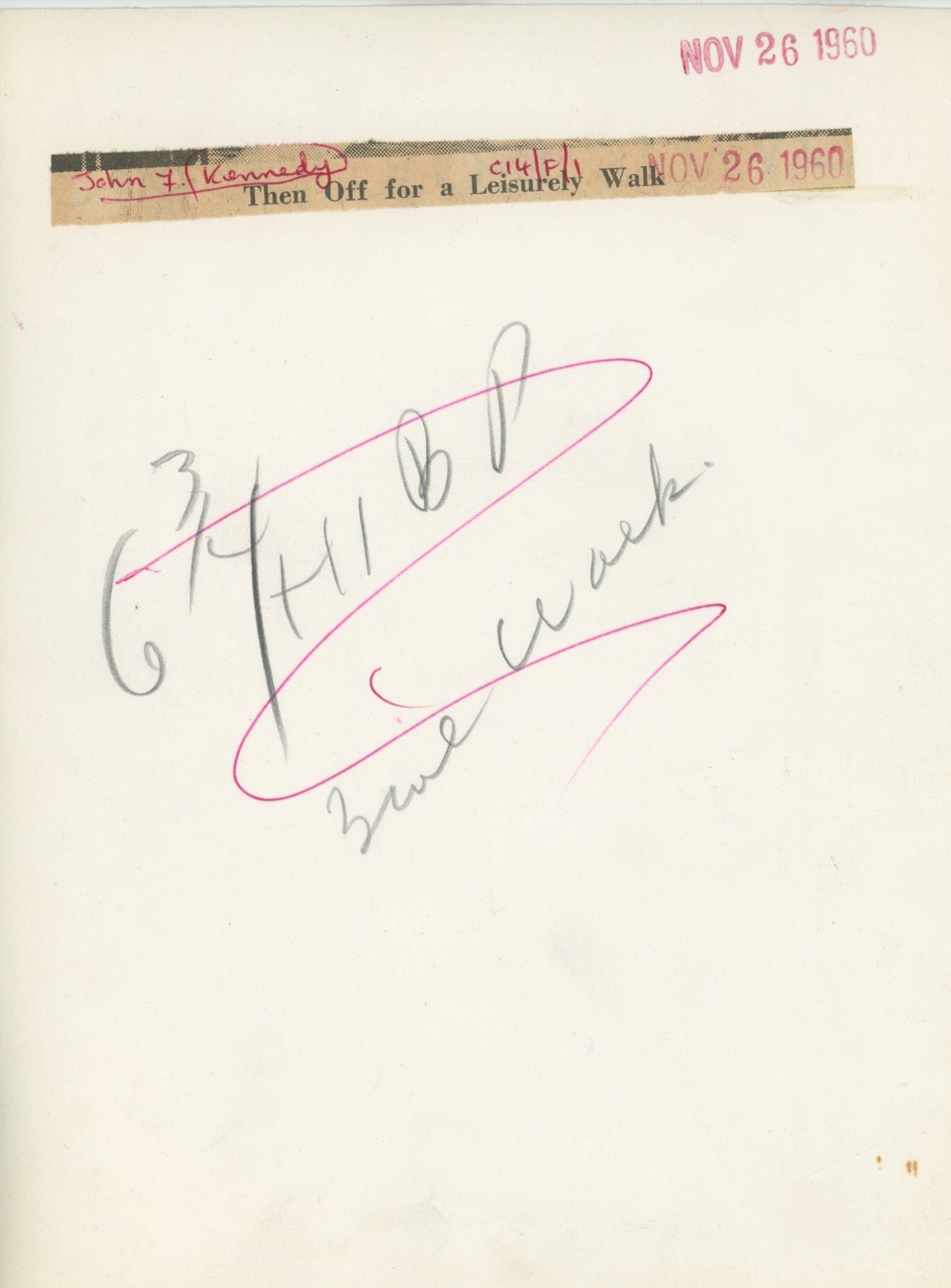 John F. Kennedy & Caroline Kennedy – Leisurely Walk – Original Press Photograph –  - 2