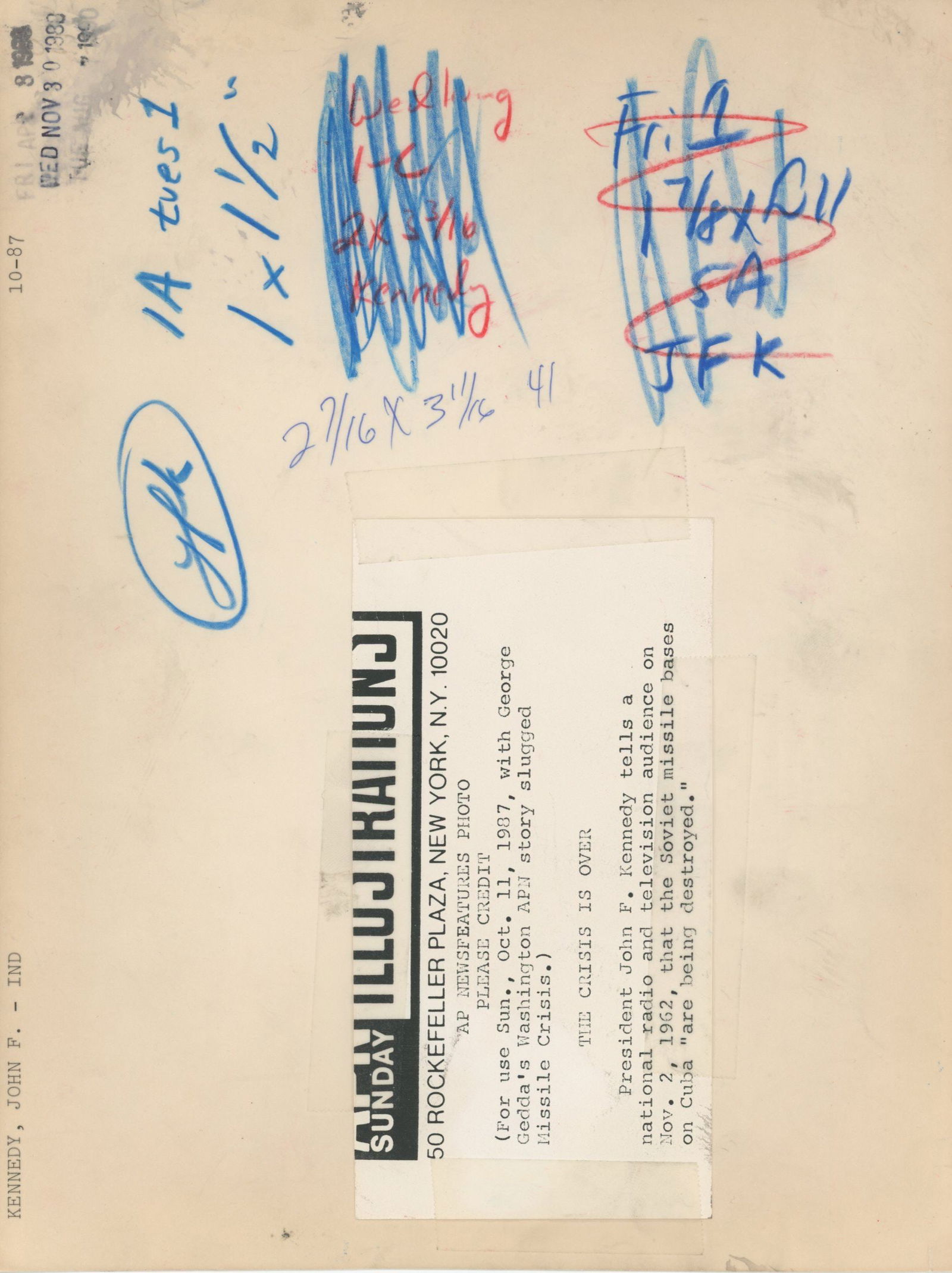 John F. Kennedy – Cuban Missile Crisis Address – Original 8 × 10 Press Photograph - 2