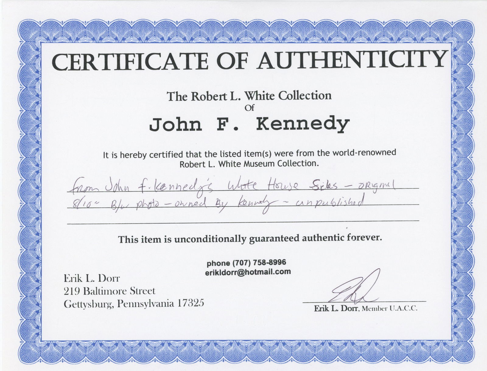 John F. Kennedy & Jacqueline Kennedy – Personally Owned White House Press Conference 8 x 10 Ph - 3