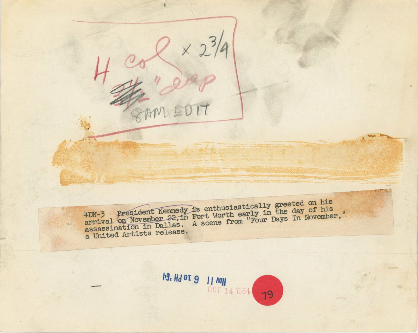 John F. Kennedy – Original Nov. 22, 1963 Fort Worth Arrival Photograph – 10 x 8" - 2