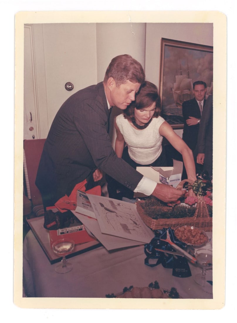 John F. Kennedy & Jacqueline Kennedy – Final White House Birthday Photograph – May 29, 1: Details: John F. Kennedy and Jacqueline Kennedy 5 x 7 photograph, shown together at the White House during President Kennedy’s 46th birthday celebration on May 29, 1963, just months before his