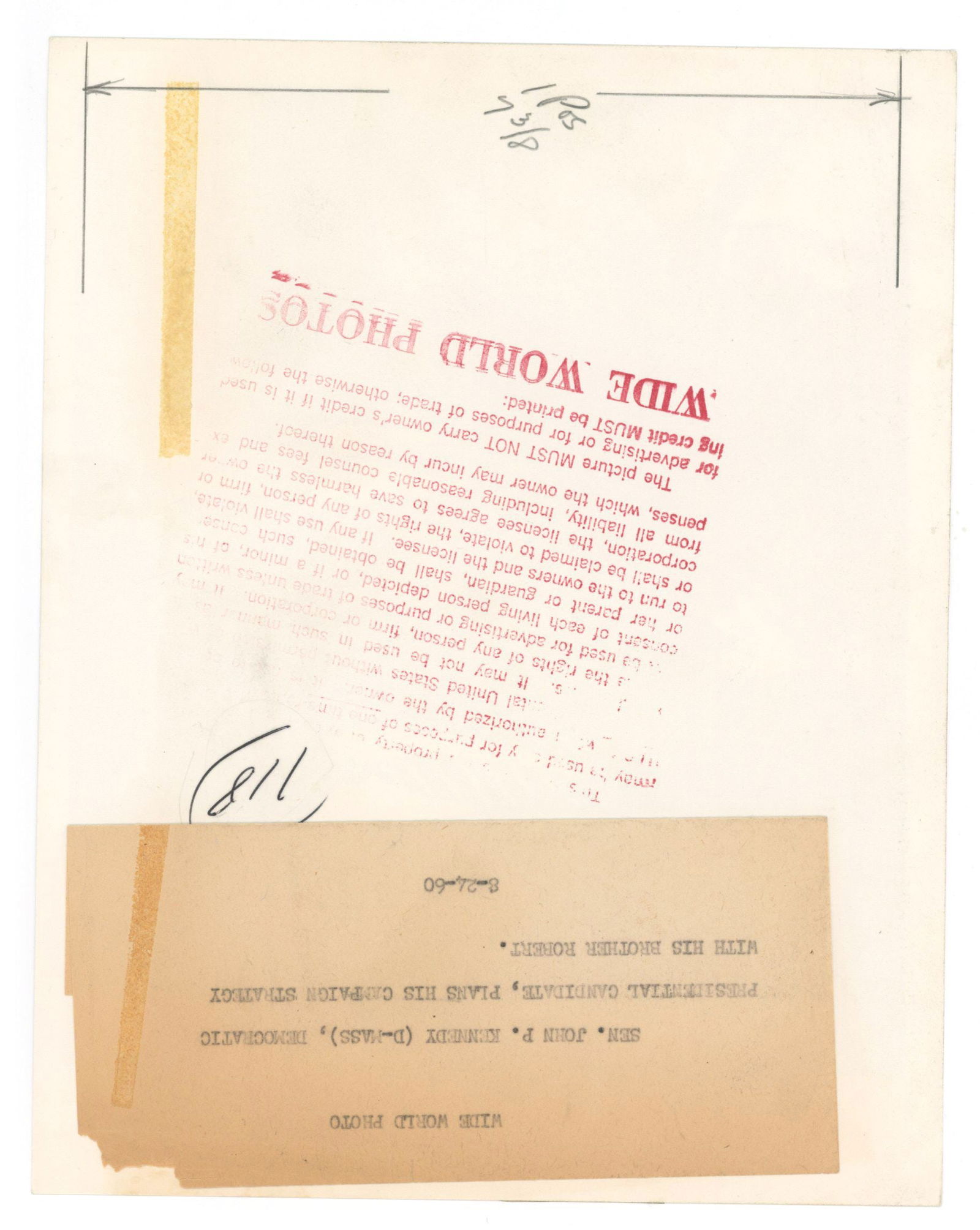 John F. Kennedy & Robert F. Kennedy – President & Attorney General – Original Press Phot - 2