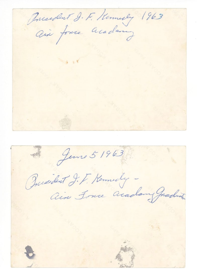 John F. Kennedy – Air Force Academy Visit – Pair of Original 1963 Snapshot Photographs - 2