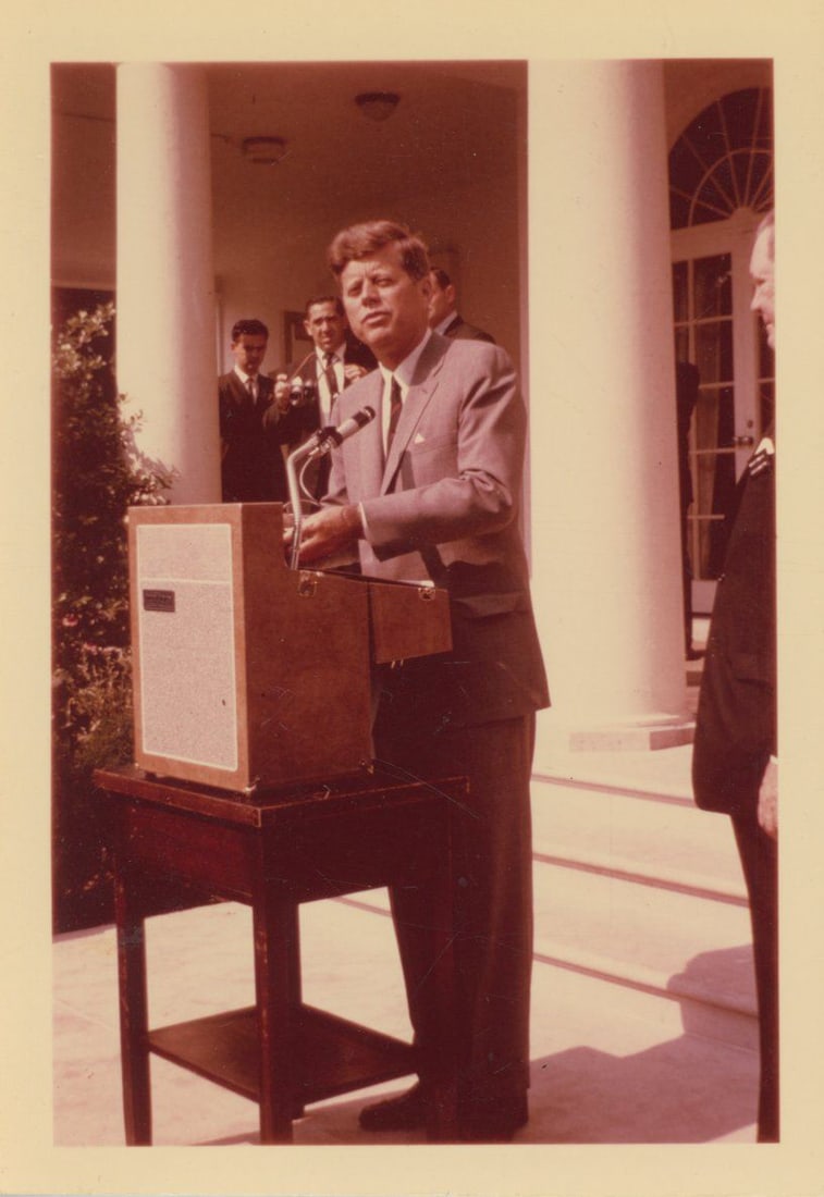John F. Kennedy – 1963 White House Address – Original Period Photograph (1 of 2)