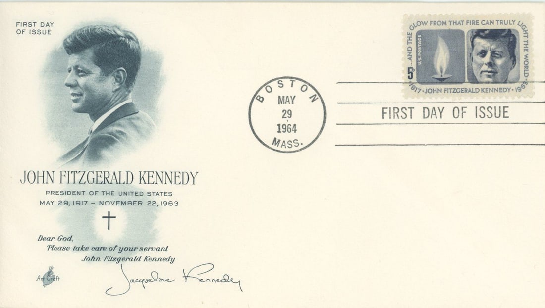 Jacqueline Kennedy – JFK Memorial First Day Covers – Presentation Folder & Pair of Tribu - 4