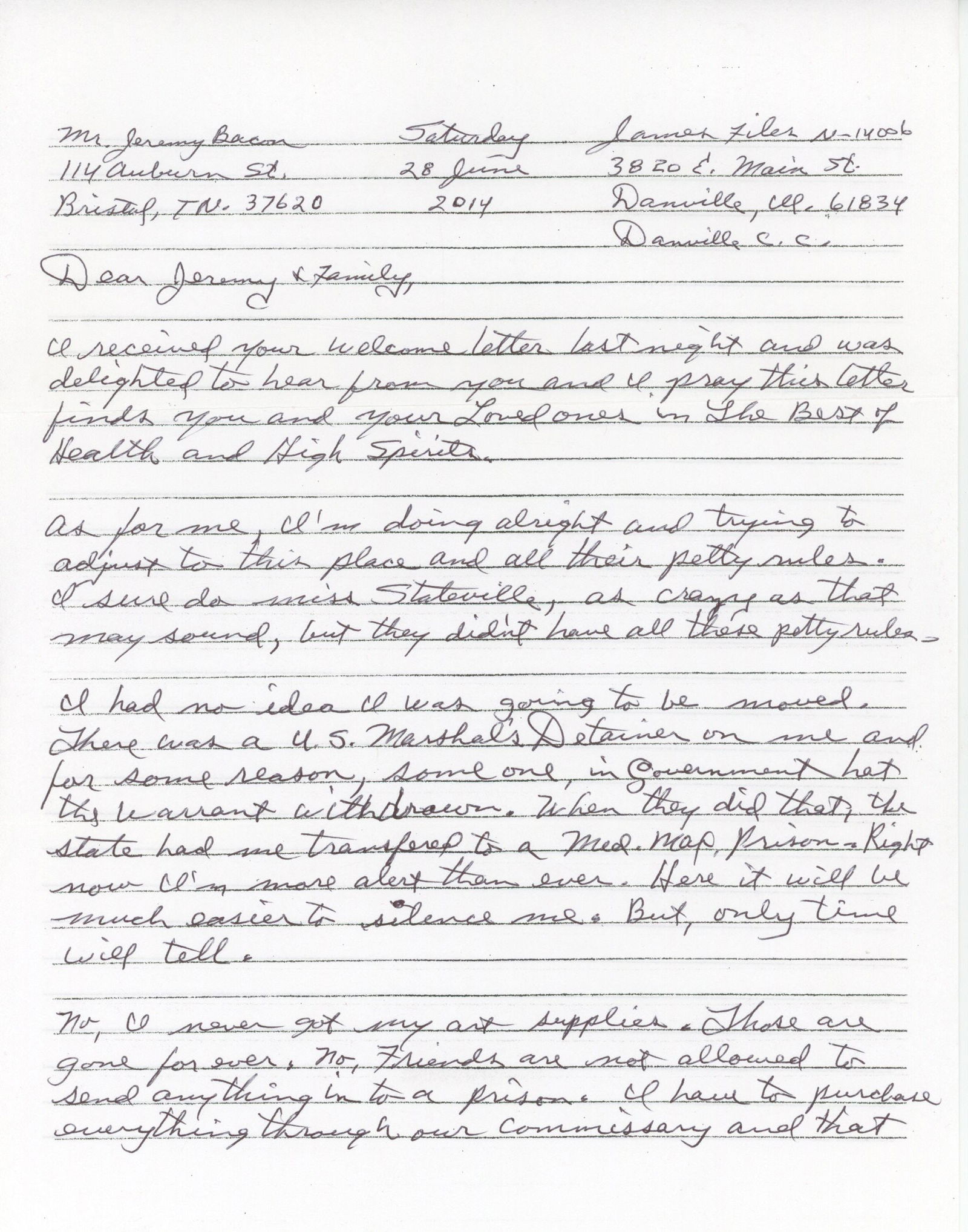 James Files – Alleged JFK Conspirator – Autographed 2-Page Prison Letter & Signed Photo - 2