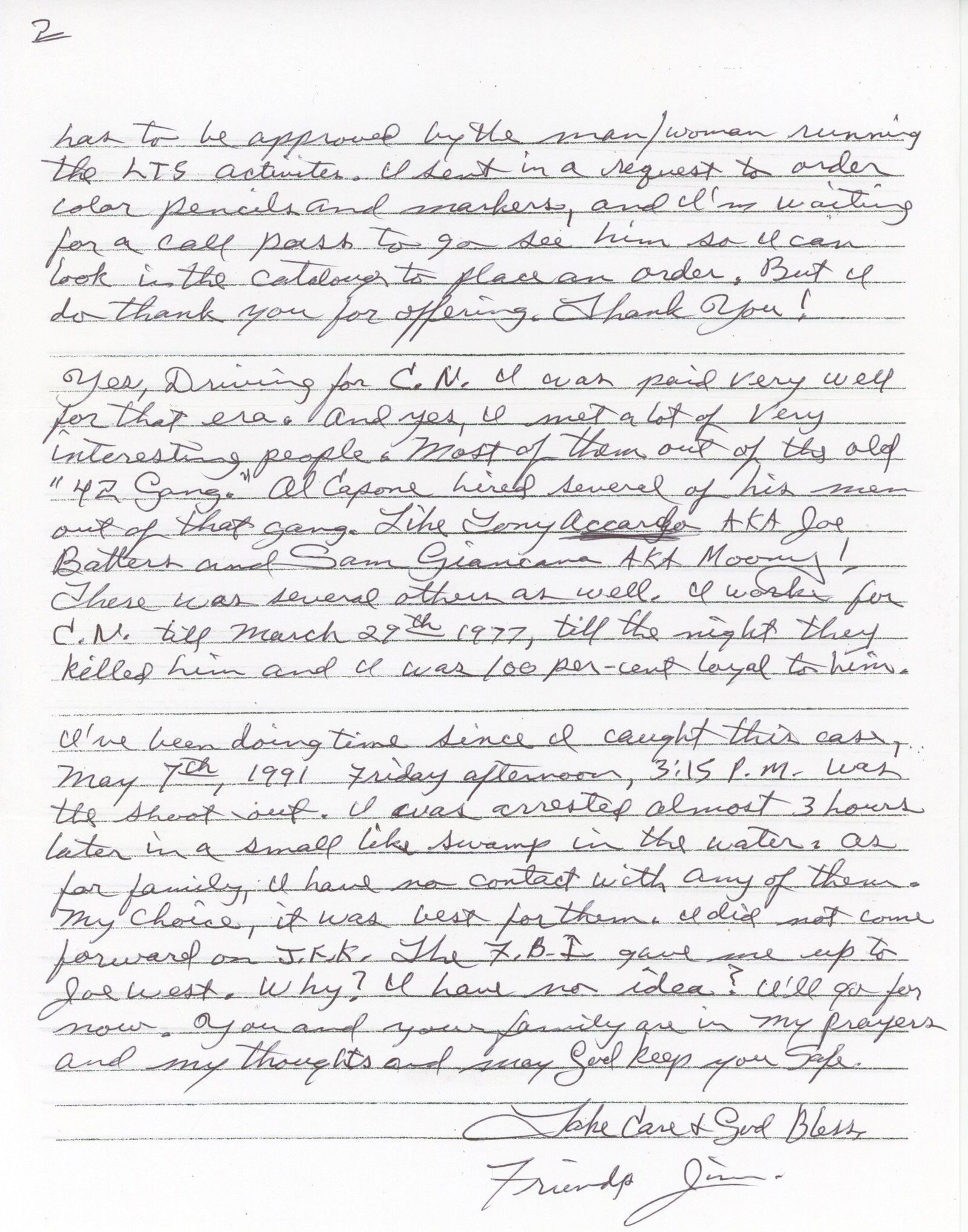 James Files – Alleged JFK Conspirator – Autographed 2-Page Prison Letter & Signed Photo - 3