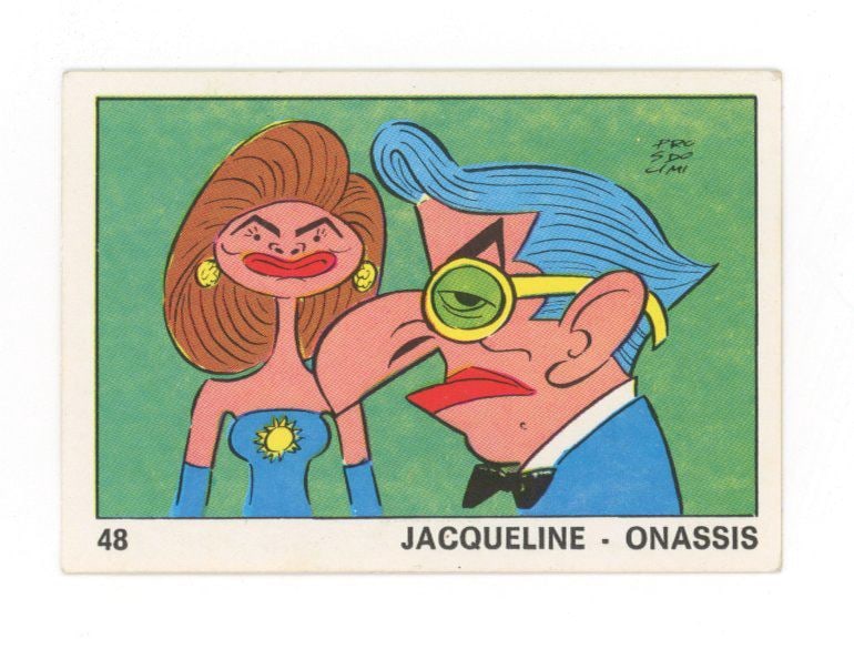 Jacqueline Kennedy Onasis 1973 Panini OK VIP Trading Card #48 in the Series: Details: Jacqueline Kennedy 1973 Panini OK VIP trading card #48. Card measures 2.75 x 1.875".Overall in excellent condition, with minimal signs of age and only slight off-centering.The 1973 Panini