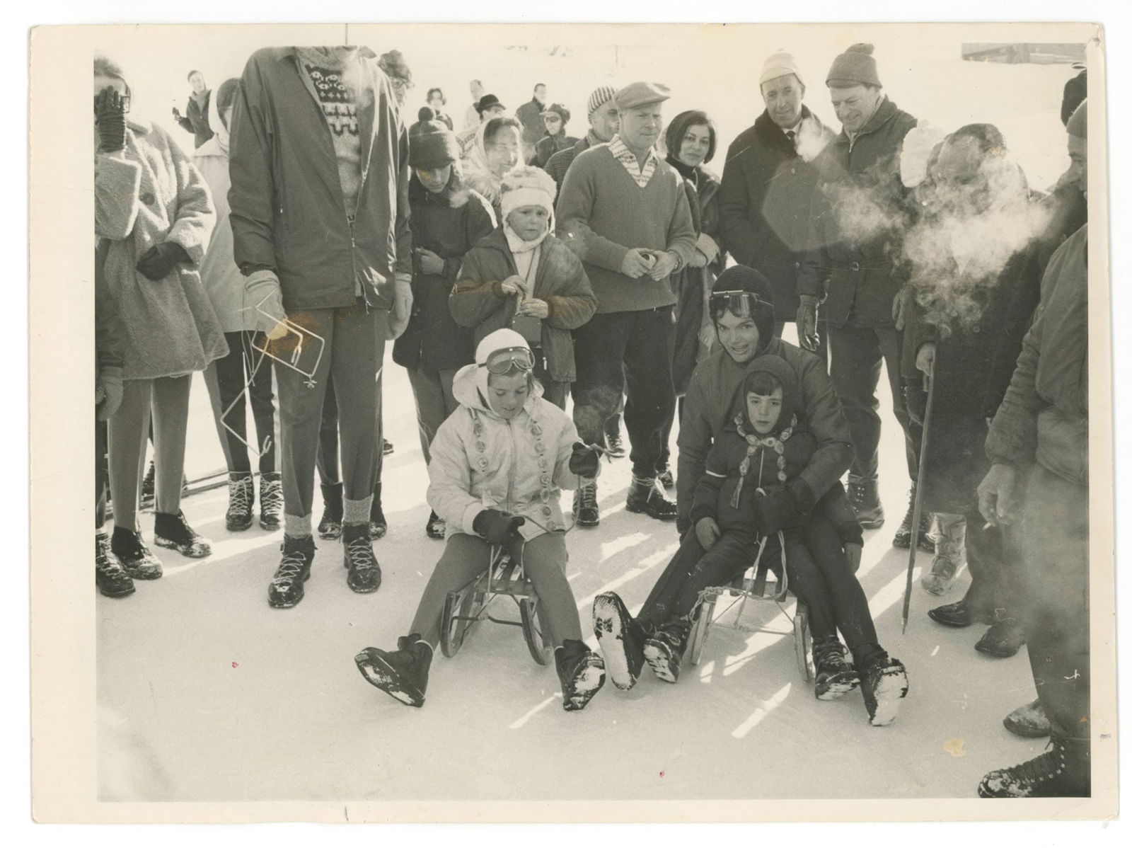 Jacqueline Kennedy with John Jr. & Caroline – Original 8.875 x 6.5 Press Photo – 1966 (1 of 2)