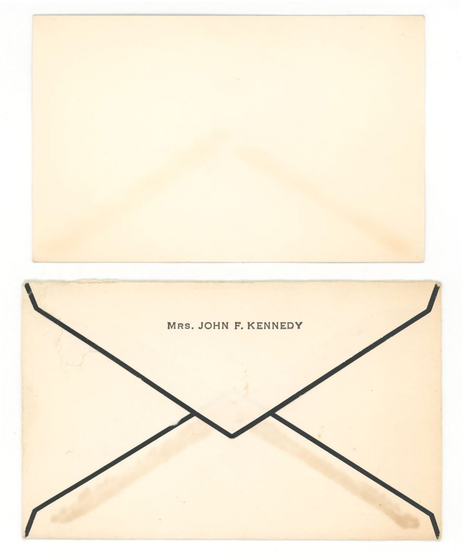 Jacqueline Kennedy – JFK Assassination Sympathy Card & Original Envelope – Mourning Stat - 2